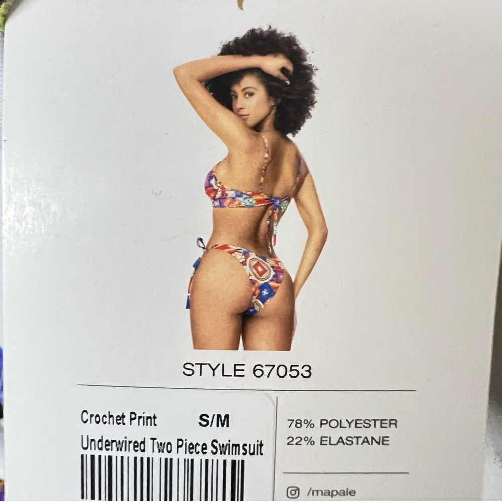 Colorful Crochet-Print Bikini Set - Multi - Picture 7 of 7